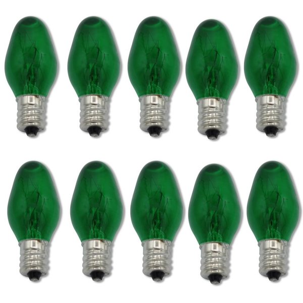Ilc Replacement For Light Bulb/Lamp 15W C7 E12 Green Light Bulb Lamp 10 Pack 10PAK:WX-QY46-8
